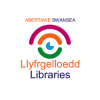 multi coloured curved line logo with text Abertawe Swansea Llyfrgelloedd Libraries