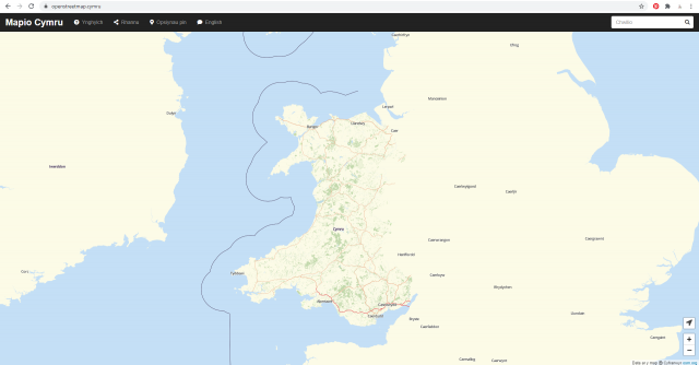map o Gymru